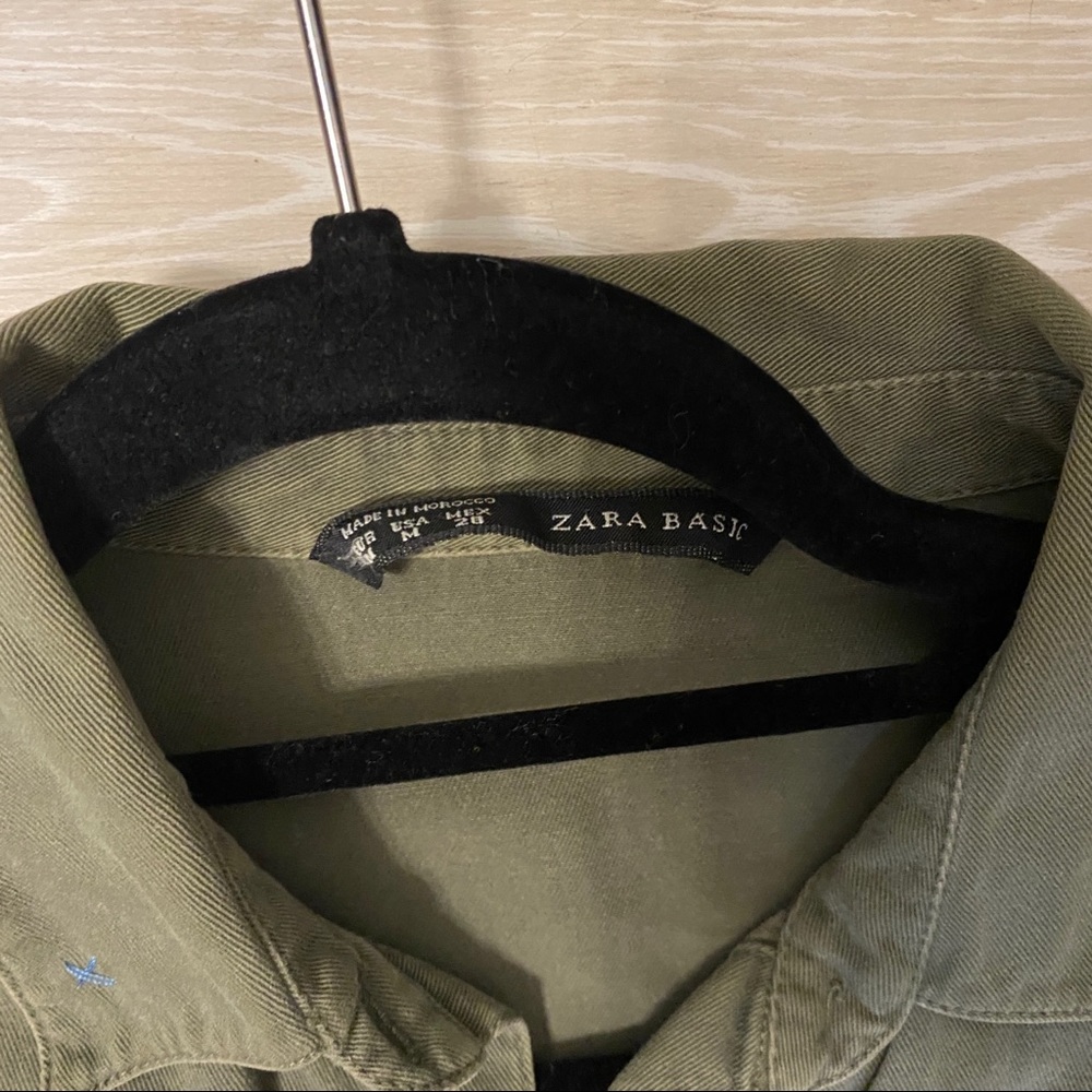 Zara Embroidered by Me Shirt Jacket Olive - Picture 5 of 6